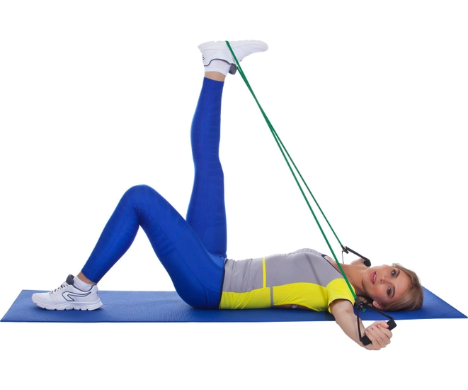 Эспандер трубчатый с ручками, нагрузка до 9 кг, синий фото №9