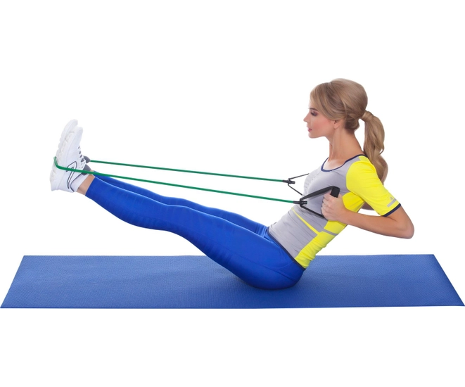 Эспандер трубчатый с ручками, нагрузка до 9 кг, синий фото №10