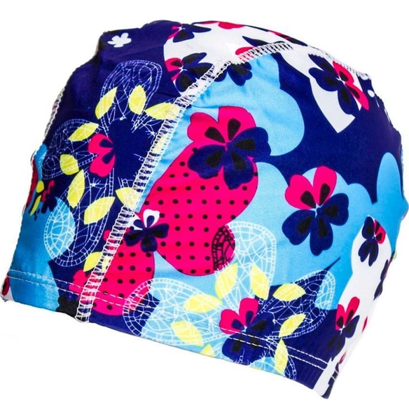 Шапочка для плавания, полиэстер, сине-голубая