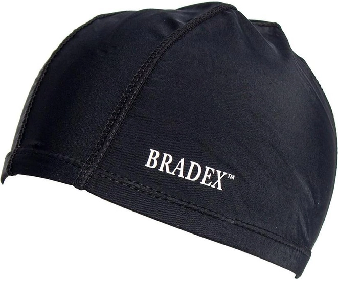Шапочка для плавания Bradex, полиамид, черный фото №1