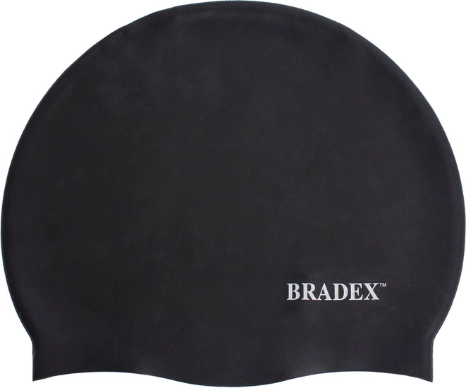 Шапочка для плавания Bradex, силиконовая, черный фото #1