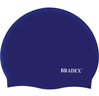 Шапочка для плавания Bradex, силиконовая, темно-синий