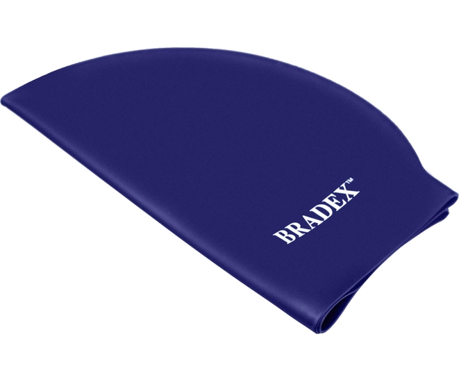 Шапочка для плавания Bradex, силиконовая, темно-синий фото #3