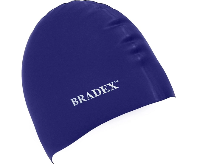 Шапочка для плавания Bradex, силиконовая, темно-синий фото #5