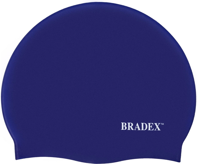 Шапочка для плавания Bradex, силиконовая, темно-синий фото #1