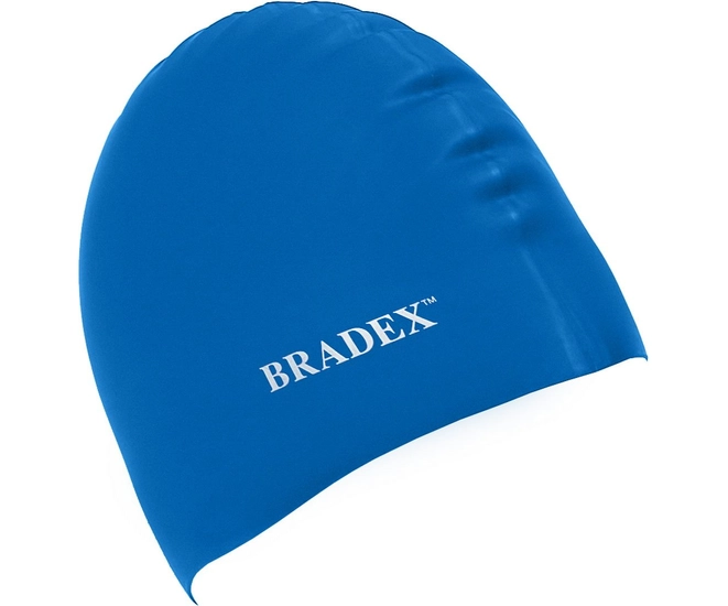 Шапочка для плавания Bradex, силиконовая, синий фото #5