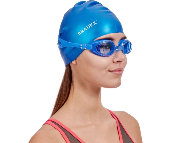 Шапочка для плавания Bradex, силиконовая, синий фото #9
