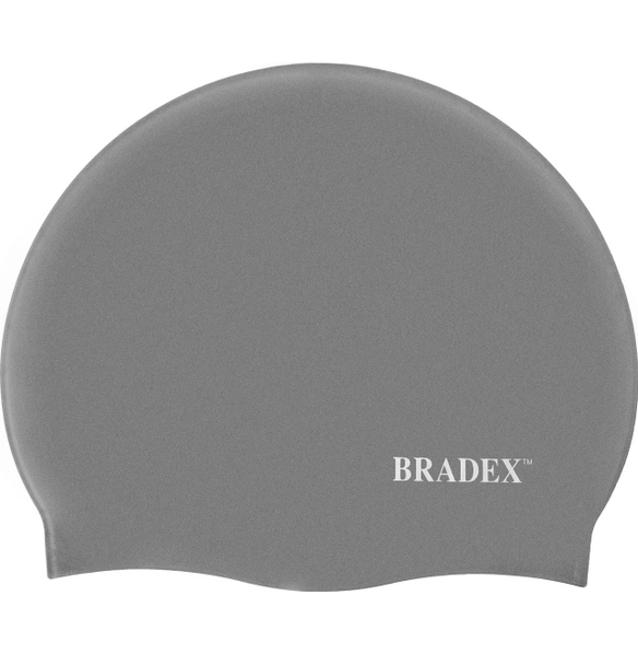 Шапочка для плавания Bradex, силиконовая, серый
