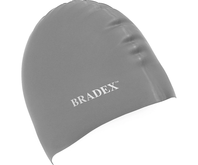 Шапочка для плавания Bradex, силиконовая, серый фото #9