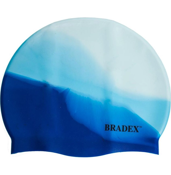 Шапочка для плавания Bradex, силиконовая, мультиколор синий