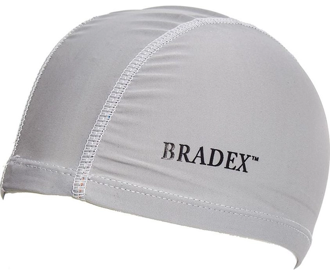 Шапочка для плавания Bradex, полиамид, серый