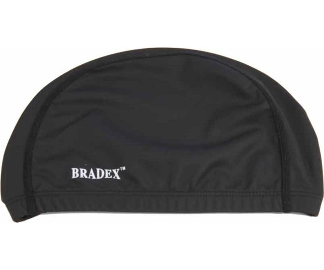 Шапочка для плавания Bradex, текстильная покрытая ПУ, черный фото #3