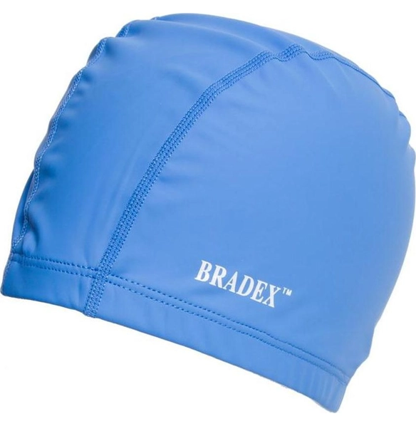 Шапочка для плавания Bradex, текстильная покрытая ПУ, синий
