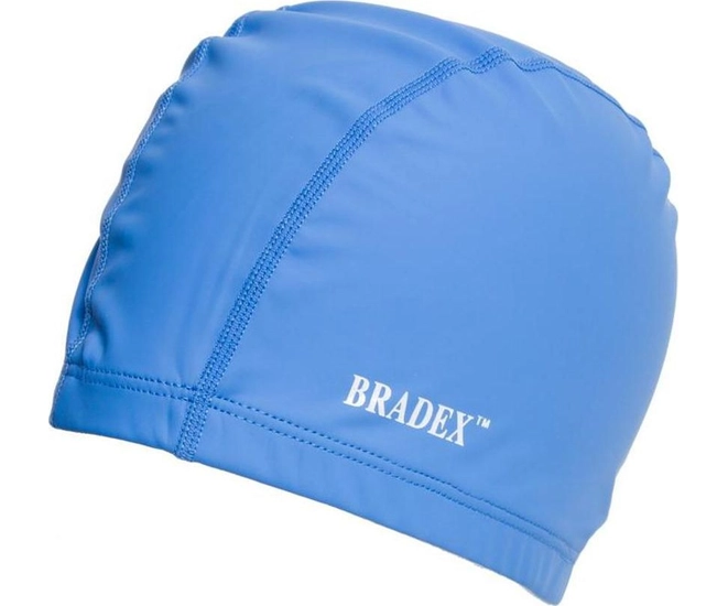 Шапочка для плавания Bradex, текстильная покрытая ПУ, синий фото #1