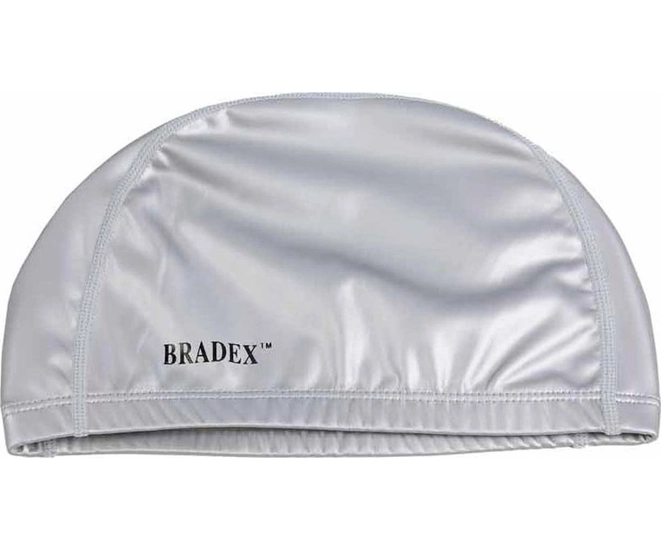 Шапочка для плавания Bradex, текстильная покрытая ПУ, серый фото #3