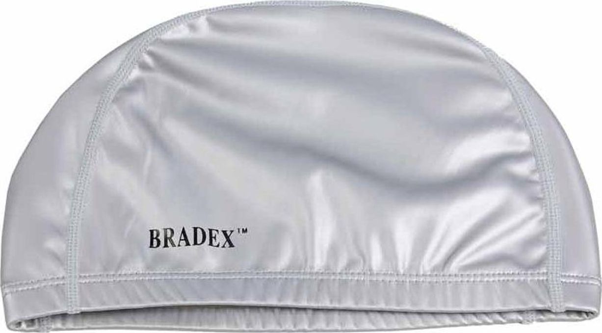 Шапочка для плавания Bradex, текстильная покрытая ПУ, серый
