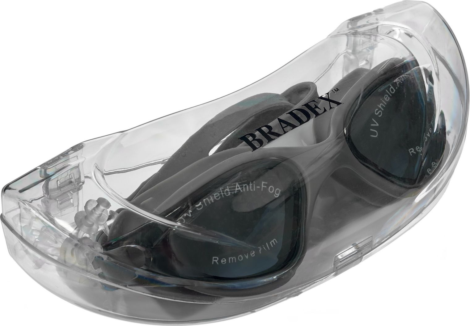 Очки для плавания Bradex, серия «Комфорт», серый, цвет линзы-серый