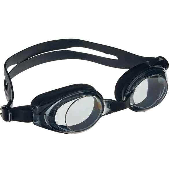 Очки для плавания Bradex, серия «Регуляр», черные, цвет линзы-серый