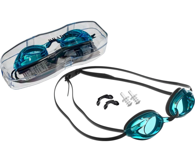 Очки для плавания Bradex, серия Спорт, черные, цвет линзы-голубой фото #6