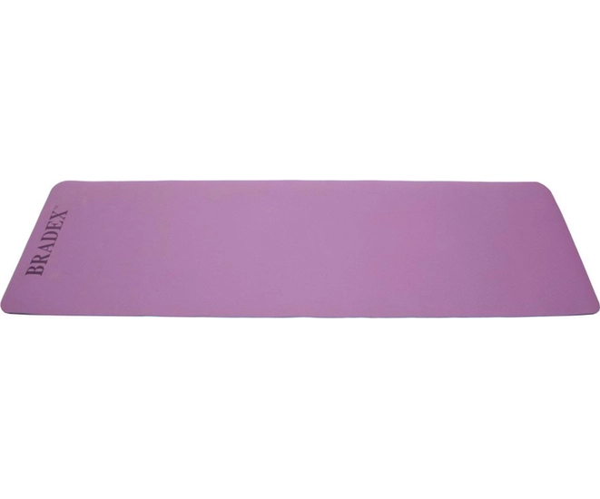 Коврик для йоги и фитнеса 183*61*0,6 TPE двухслойный фиолетовый/голубой фото #2