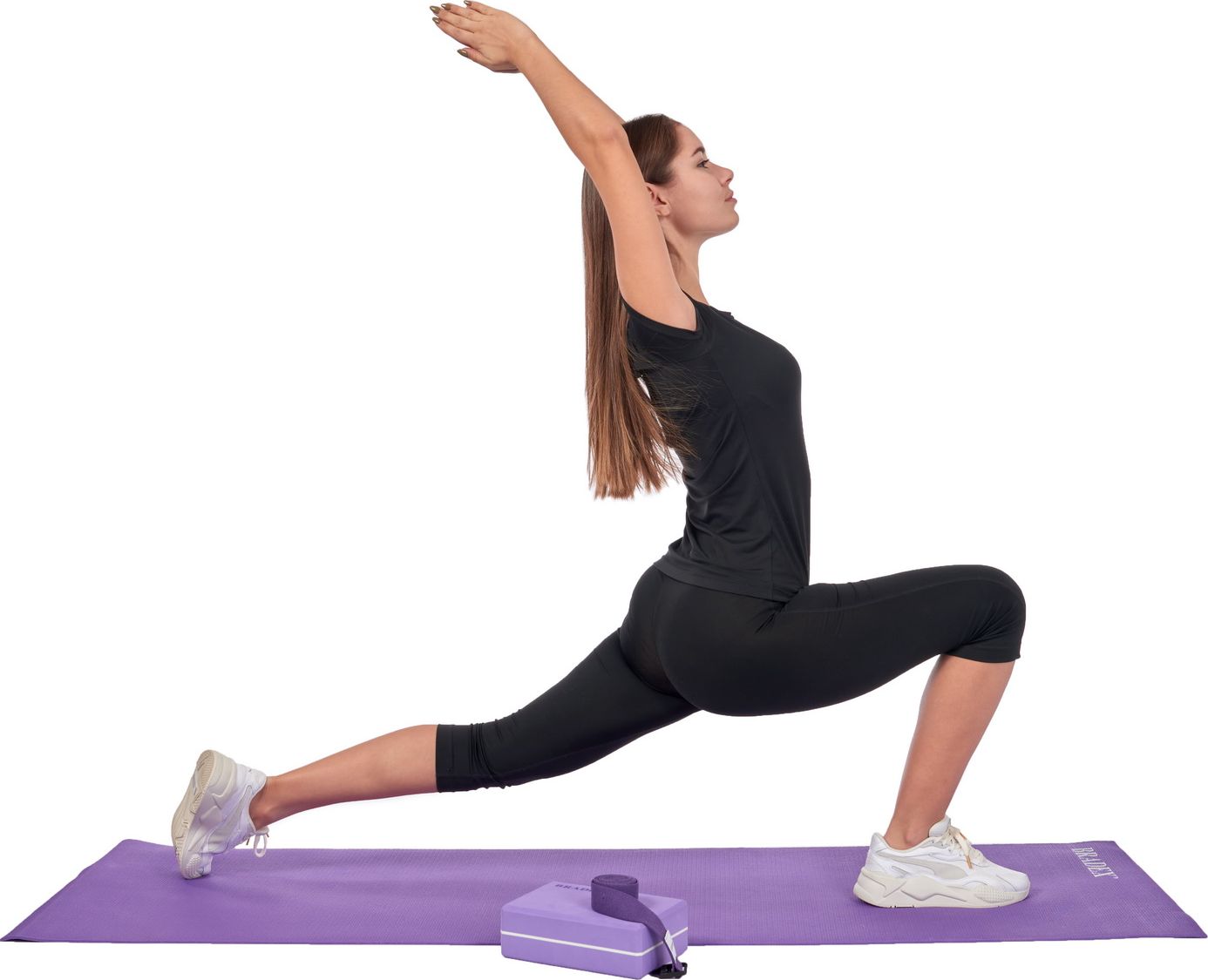 Блок для йоги и фитнеса, фиолетовый