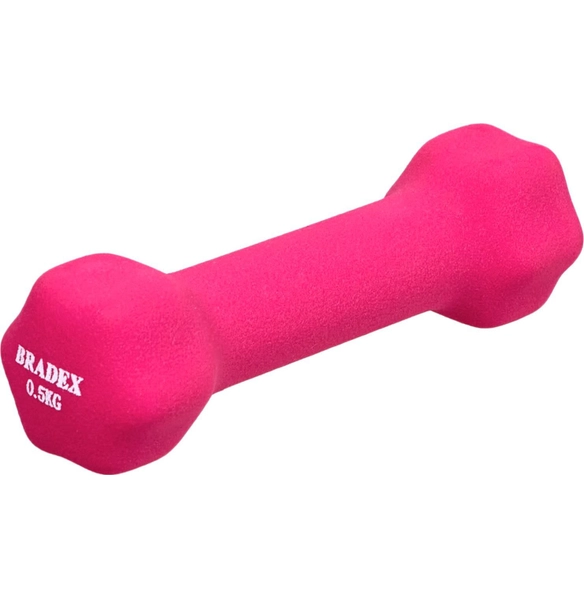 Гантель неопреновая 0,5 кг, розовая