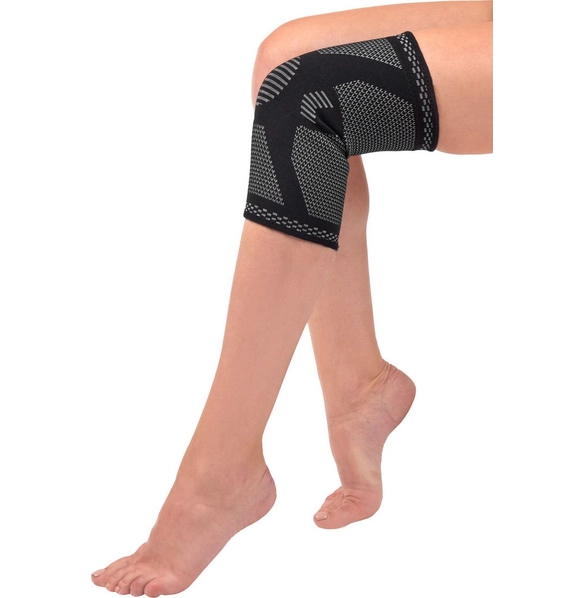 Суппорт колена, размер S, серый/чёрный