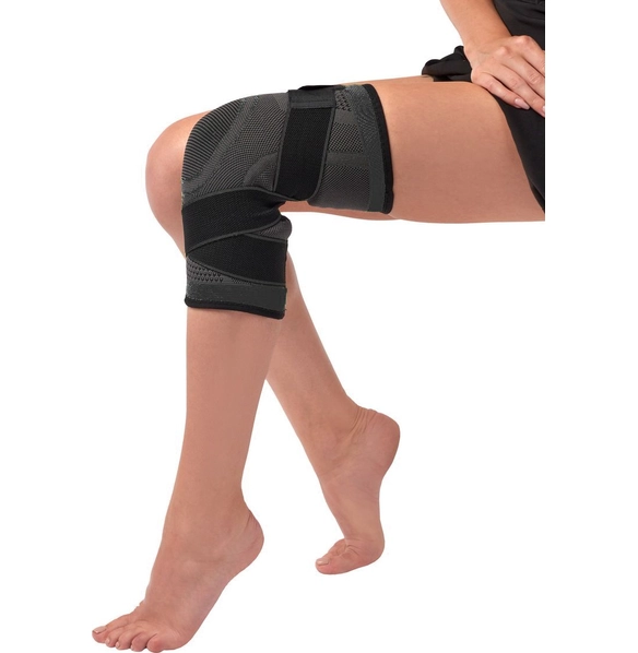 Суппорт колена с утяжкой, чёрный
