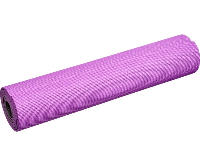 Коврик для йоги и фитнеса, 183*61*0,6 см, двухслойный фиолетовый/серый фото #4