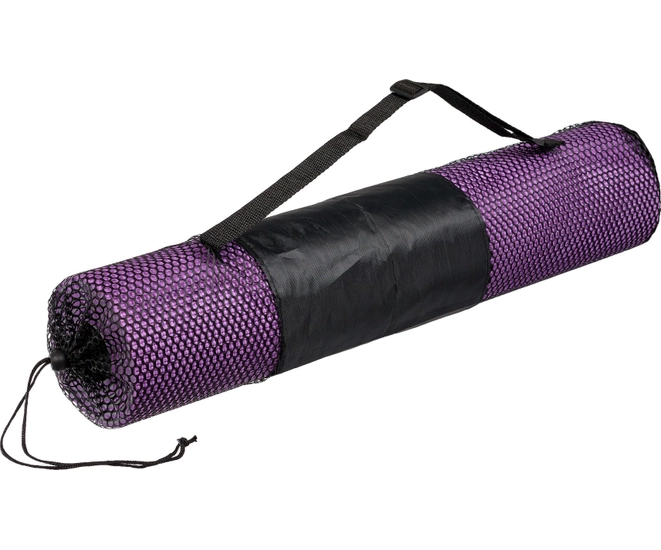 Коврик для йоги и фитнеса, 173*61*0,6 см, двухслойный фиолетовый/серый с чехлом фото #9