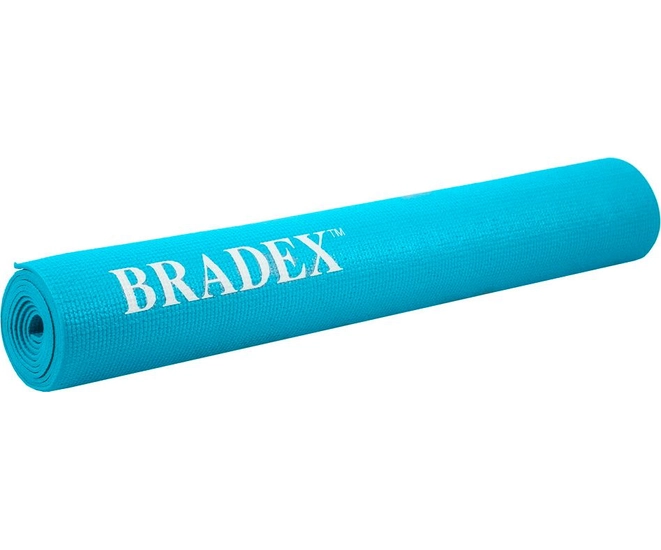Коврик для йоги и фитнеса Bradex, 173*61*0,3 см, бирюзовый с переноской