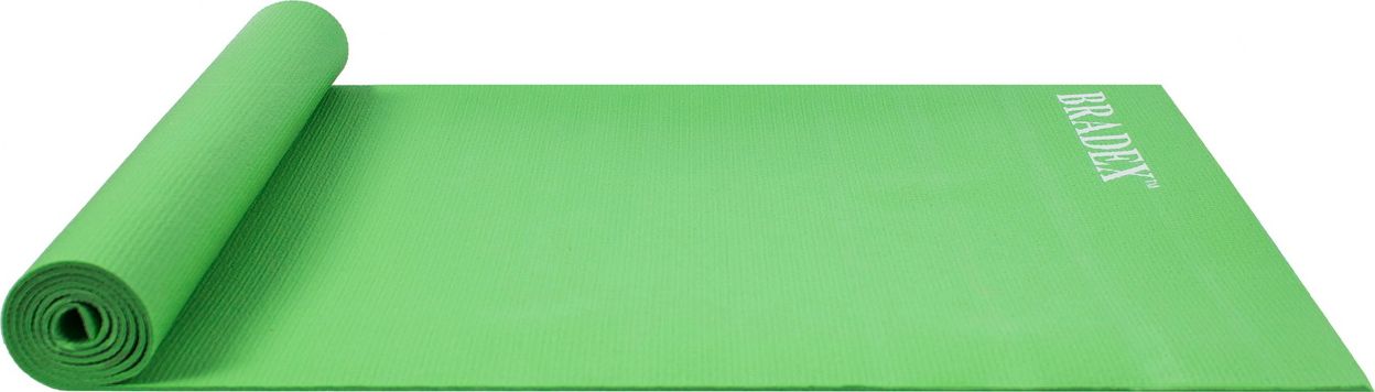 Коврик для йоги и фитнеса Bradex, 183*61*0,4 см, зеленый с переноской