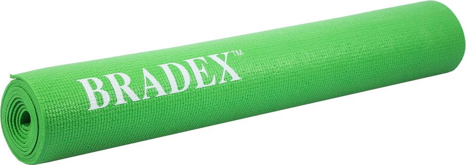 Коврик для йоги и фитнеса Bradex, 183*61*0,4 см, зеленый с переноской