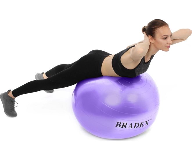 Мяч для фитнеса ФИТБОЛ-65 Bradex, фиолетовый фото #2