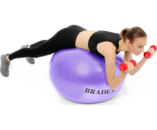 Мяч для фитнеса ФИТБОЛ-65 Bradex, фиолетовый фото #3
