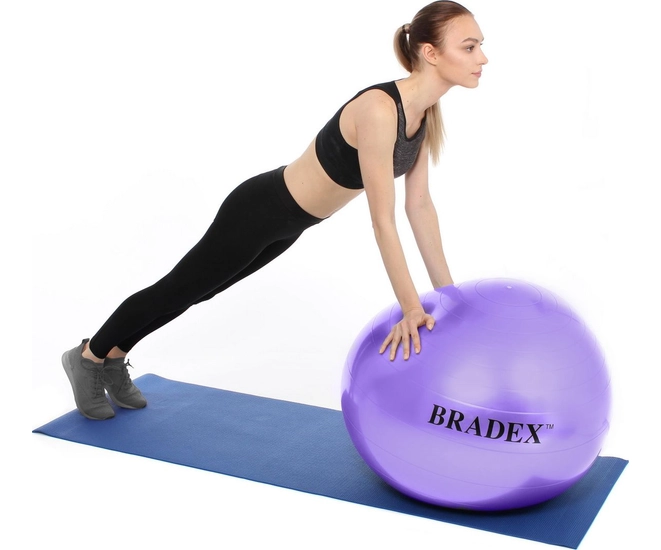 Мяч для фитнеса ФИТБОЛ-65 Bradex, фиолетовый фото #13