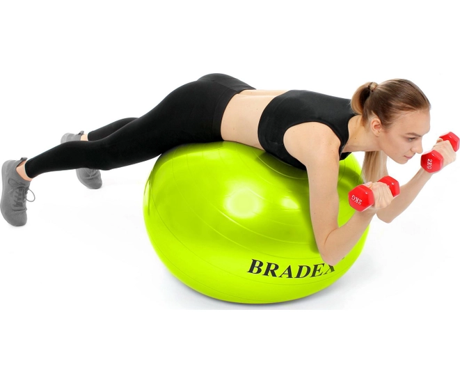 Мяч для фитнеса ФИТБОЛ-65 Bradex, салатовый фото #3