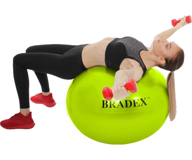 Мяч для фитнеса ФИТБОЛ-65 Bradex, салатовый фото #4