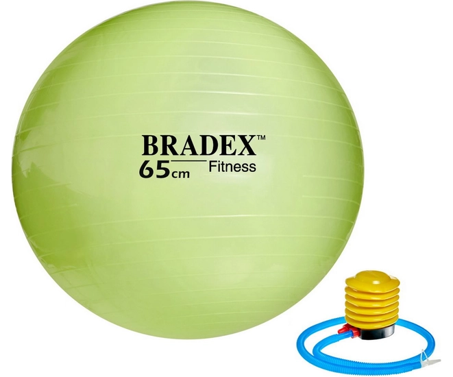 Мяч для фитнеса ФИТБОЛ-65 Bradex, салатовый фото #1