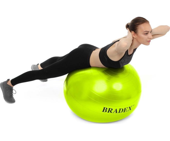 Мяч для фитнеса ФИТБОЛ-75 Bradex, салатовый фото #2