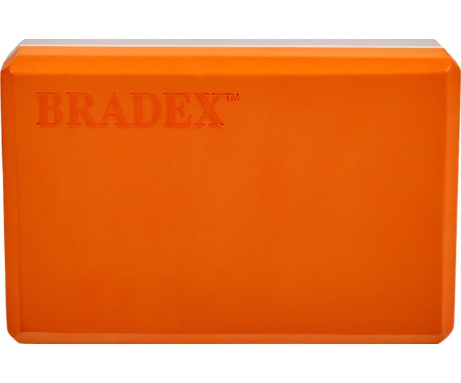 Блок для йоги и фитнеса Bradex, оранжевый/серый фото #3
