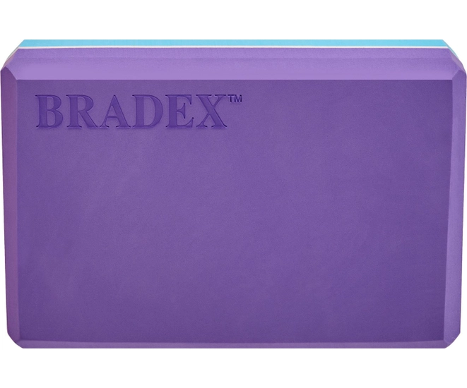 Блок для йоги и фитнеса Bradex, фиолетовый/синий фото #3