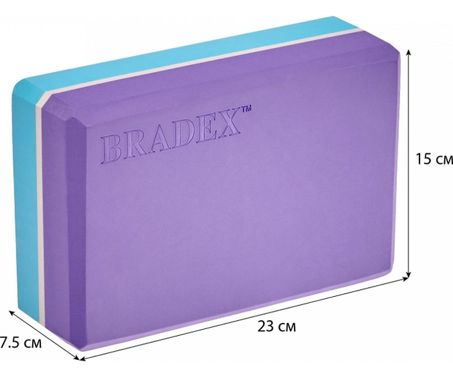Блок для йоги и фитнеса Bradex, фиолетовый/синий фото #1
