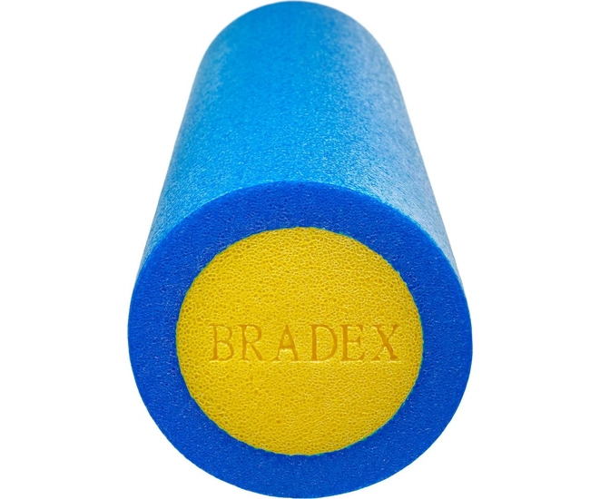 Ролик для йоги и пилатеса Bradex, 15*90 см, голубой/желтый фото #2