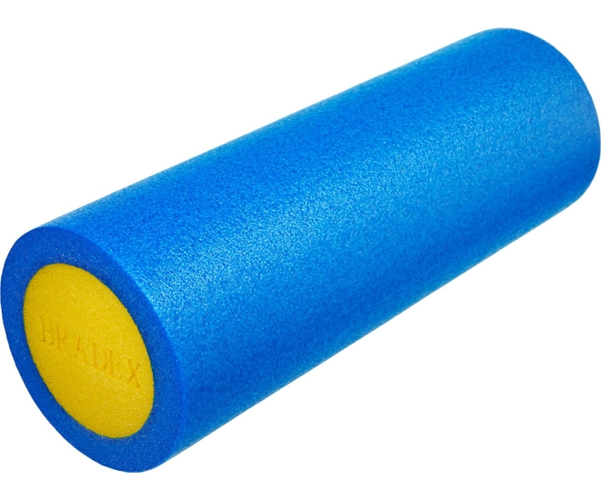 Ролик для йоги и пилатеса Bradex, 15*45 см, голубой/желтый
