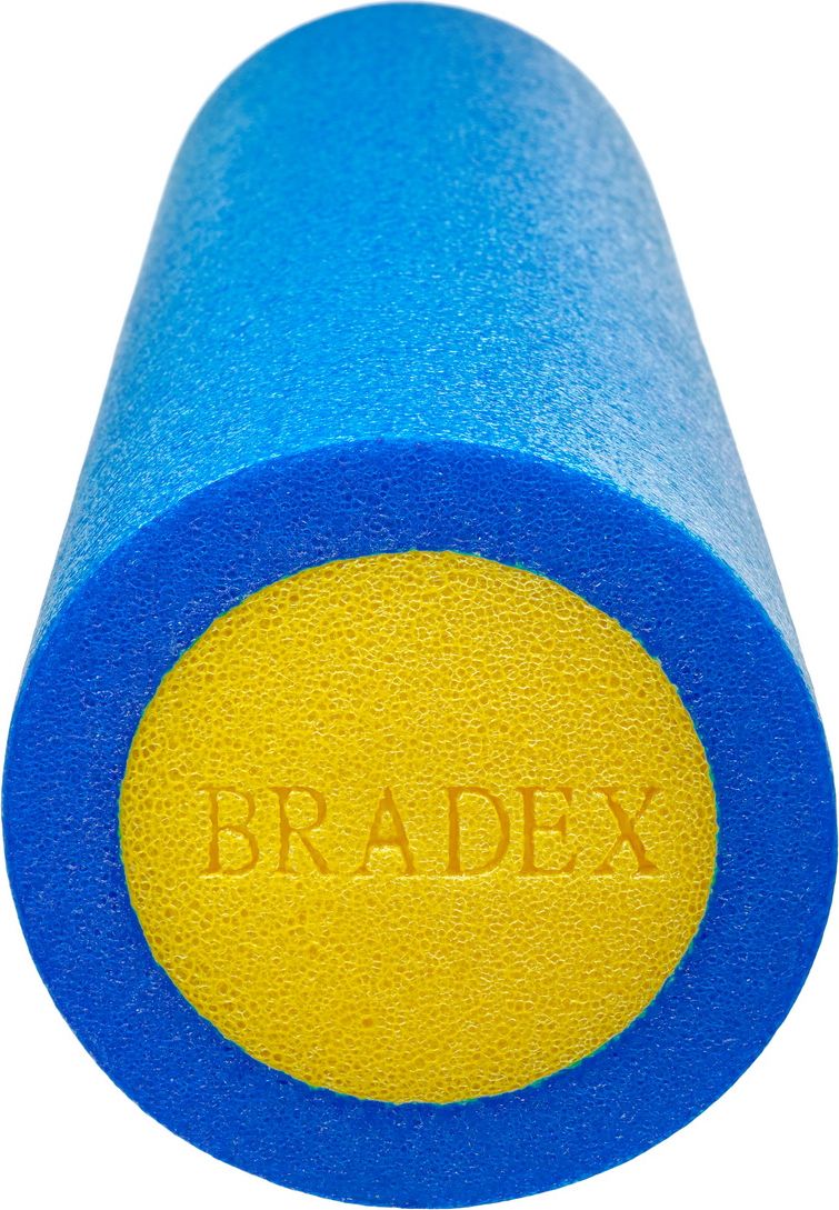 Ролик для йоги и пилатеса Bradex, 15*45 см, голубой/желтый
