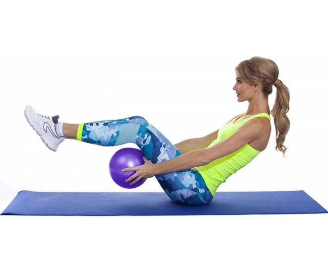 Мяч для фитнеса, йоги и пилатеса ФИТБОЛ-25 Bradex, фиолетовый фото #4