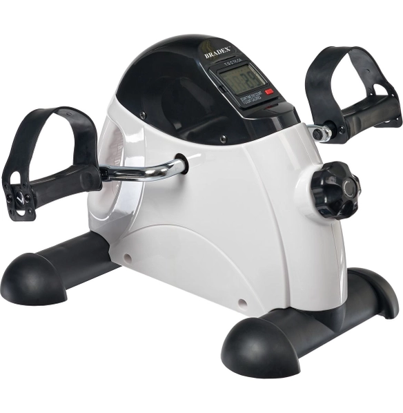 Мини велотренажер с рукояткой, белый