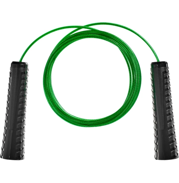Скакалка с металлическим шнуром, для фитнеса, 3 метра, зеленая