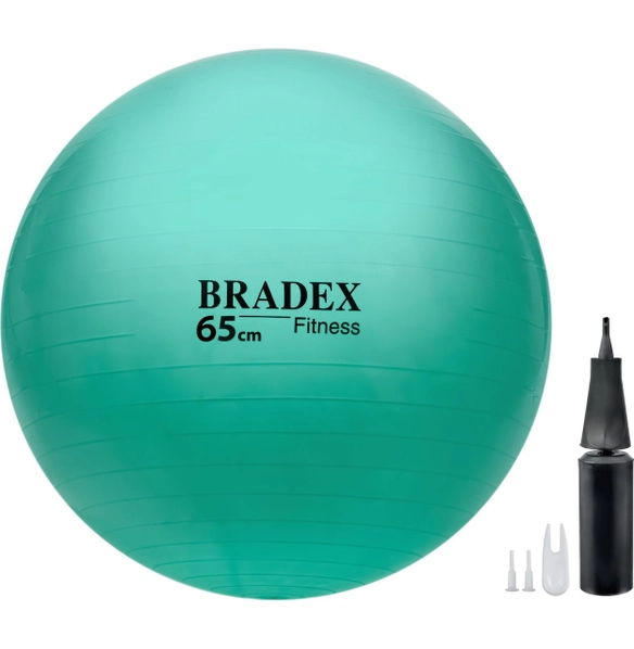 Мяч для фитнеса Фитбол-65 с насосом, мятный